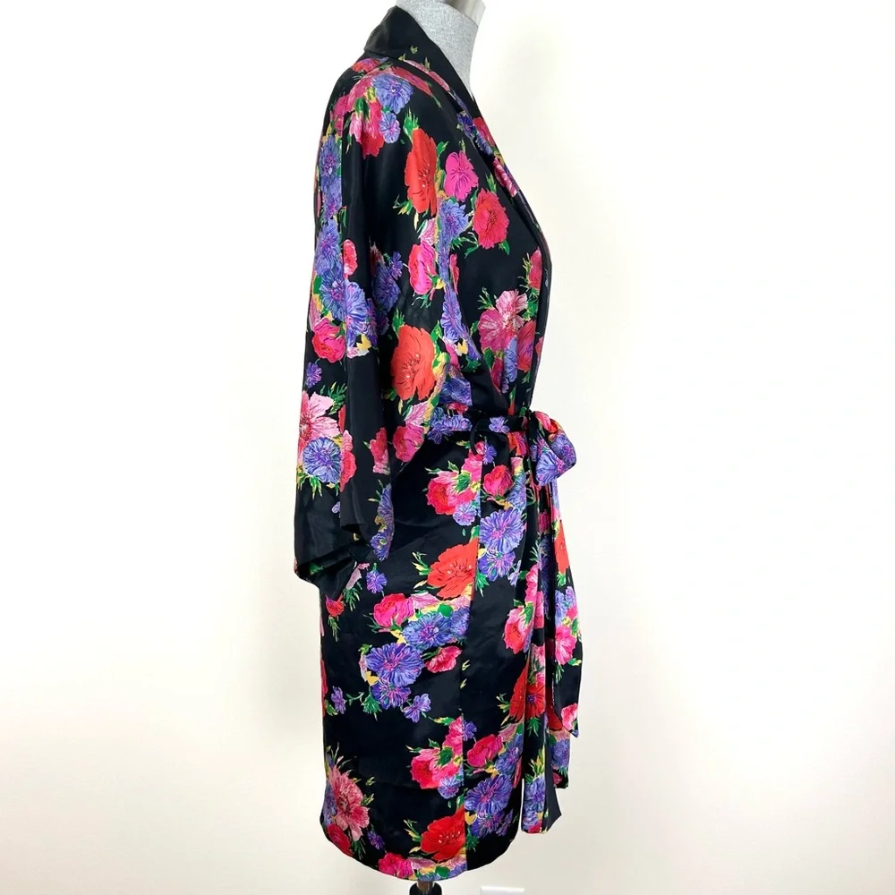 Vintage California Dynasty Satin Floral Robe‎ - Picture 4 of 11